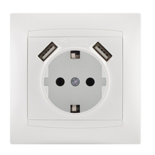 Steckdose fach usb schuko - steckdose, 2-fach