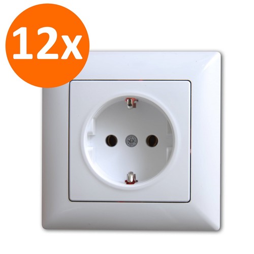 12x steckdose unterputz weiss - ,